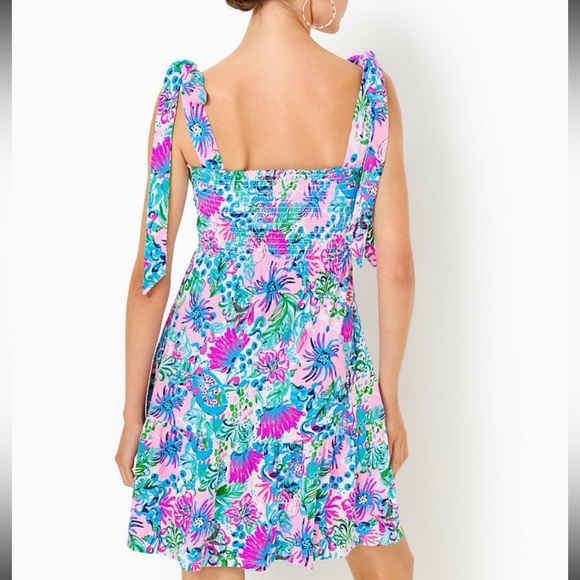 lilly pulitzer kailua smocked dress paradise petals NWT XS - Picture 2 of 6